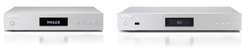 Två Melco N1A-musikservrar för högkvalitativ streaming med Accuphase, perfekta för audiofiler.